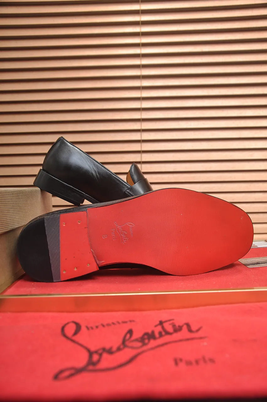 Men's shoes 💰620💶 [Chrstian Loubotin] Red-soled shoes 💋Original mold opening, the highest version on the market, purely handmade ➕Imported cowhide uppers, first-layer water-dyed cowhide lining! Original EU high-gloss outsole. 38 to 45 (45 customized)